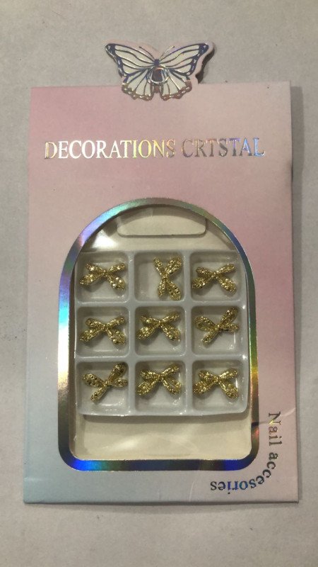 PERLE - Cristal Decoration Gold Bow Nail